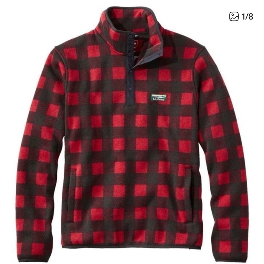 L.L.Bean Sweater Fleece 1/2 snap up Overlay Jacket
Buffalo Plaid Size M Regular